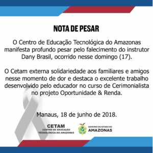 Imagem da notícia - NOTA DE PESAR
