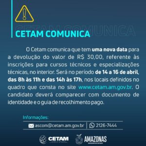 Imagem da notícia - Nova data para devolução do valor das inscrições