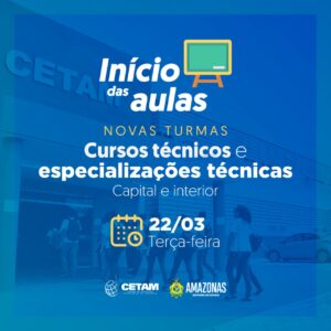 Imagem da notícia - Cetam informa nova data para início das aulas dos cursos técnicos e especializações técnicas