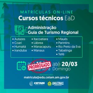 Imagem da notícia - Cetam prorroga entrega de documentos para matrículas nos cursos EaD